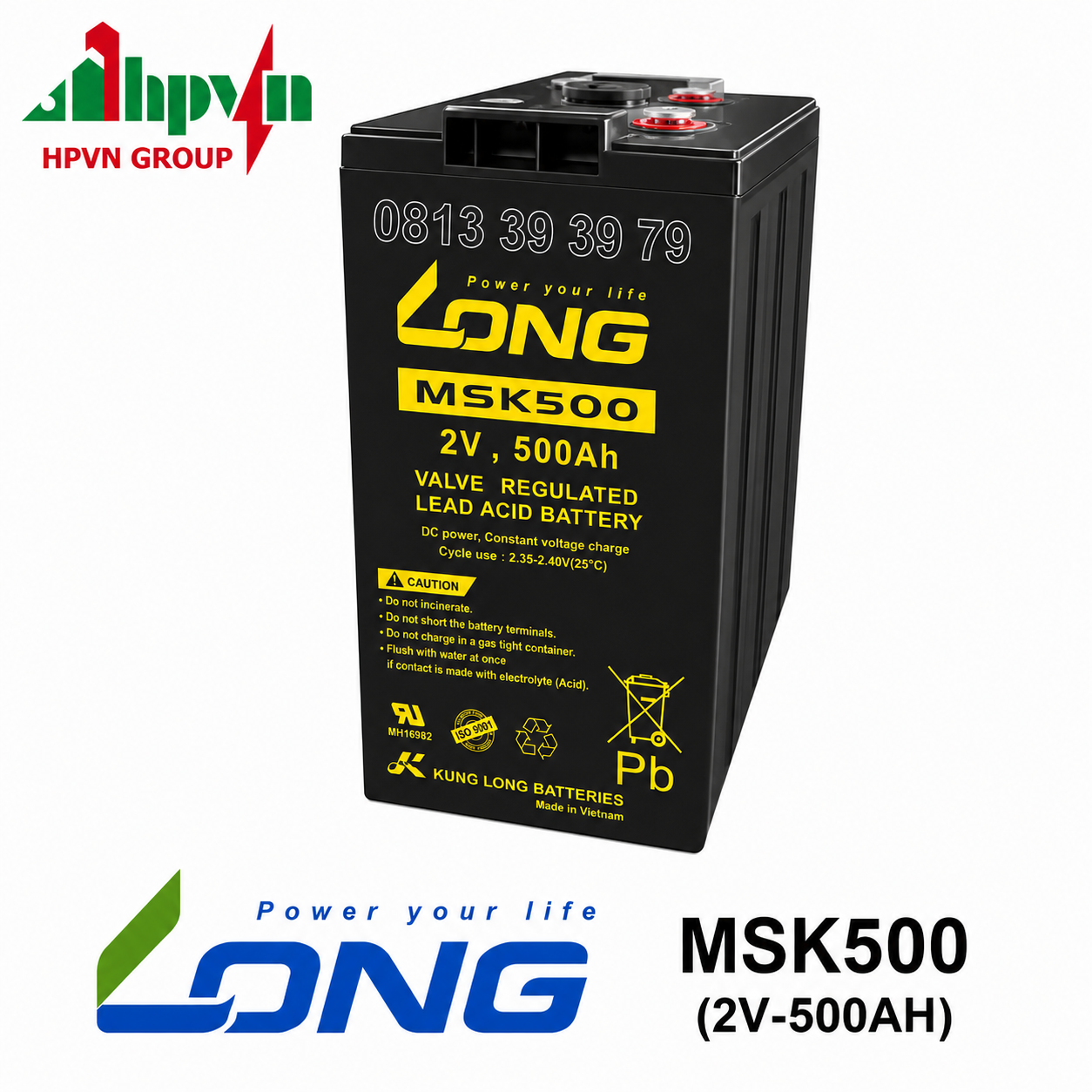 Ắc Quy Long MSK500 (2V-500Ah)